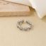 Fashion White K White Diamond-heart Copper Inlaid Zirconium Love Open Ring