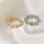 Fashion White K White Diamond-heart Copper Inlaid Zirconium Love Open Ring