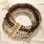 Fashion Black Hair Crystal Geometric Natural Stone Beaded Spring Buckle Necklace