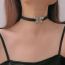 Fashion Silver Leather And Diamond Butterfly Choker