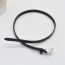Fashion Black Alloy Textured Leather Rope Collar