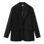 Fashion Black Polyester Lapel Blazer With Pockets