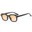 Fashion Tortoiseshell Framed Double Tea Tablets Square Frame Rice Stud Sunglasses