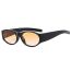 Fashion Black Framed Double Orange Slices Oval Sunglasses