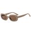 Fashion Dark Tea Frame Tea Slices Ac Oval Sunglasses