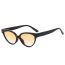 Fashion Black Frame Gray Film Cat Eye Large Frame Sunglasses