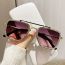 Fashion Golden Frame Tea Slices Pc Diamond Double Bridge Sunglasses
