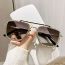 Fashion Gold Frame Gray Powder Tablet Pc Diamond Double Bridge Sunglasses