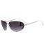 Fashion Silver Frame Double Gray Piece Pc Oval Rimless Sunglasses