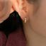 Fashion A Zircon Flower Earring (gold Color) Copper And Diamond Small Flower Earrings (single)