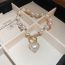 Fashion Bracelet-white Metal Pearl And Diamond Love Ot Buckle Bracelet