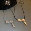 Fashion Necklace - Silver Metal Bow Necklace