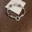 Fashion Bracelet - Silver Pearl Beaded Zirconium Round Bracelet