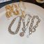 Fashion Bracelet-silver (three-piece Set) Metal Geometric Pearl Medallion Chain Bracelet Set