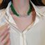 Fashion Necklace-green Geometric Zirconium Flower Multi-layered Beaded Necklace
