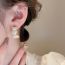 Fashion Gold Geometric Pearl Heart C-shaped Earrings