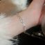 Fashion Bracelet - Silver Metal Diamond Geometric Pull Bracelet