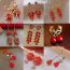 Fashion 1#gold-red Blessing Word Tassel (asymmetrical) Alloy Text Tassel Asymmetric Earrings
