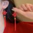 Fashion 1#gold-red Blessing Word Tassel (asymmetrical) Alloy Text Tassel Asymmetric Earrings
