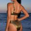 Fashion Gold Polyester One-shoulder Hollow One-piece Swimsuit