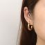 Fashion Full Network C-shaped Earrings Steel Color Stainless Steel Geometric C-shaped Earrings