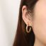 Fashion Silver Stainless Steel Geometric Pattern C-shaped Earrings