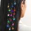 Fashion As Shown In The Picture A Set Of 16 Golden M3529 Colorful Five-pointed Star Hair Ring