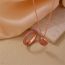 Fashion Rose Gold White Diamond Copper Diamond Geometric Ring Necklace Set