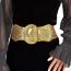 Fashion Covered Bright Pink Pin Buckle + Fish Scale Girdle (black) Wide Belt With Metal Covered Buckle And Glitter Pin Buckle