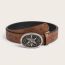 Fashion Croix Star Knot Pressed Skin Faux Leather Textured Star Snap Buckle Wide Belt
