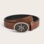 Fashion Croix Star Knot Pressed Skin Faux Leather Textured Star Snap Buckle Wide Belt