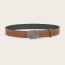Fashion Twist Striped Double Round Snap Button + Herringbone Ribbon Faux Leather Textured Pin-buckle Wide Belt
