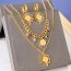 Fashion Suit Titanium Steel Geometric Round Eyes Double Layer Necklace And Earrings Set