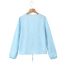 Fashion Sky Blue Polyester Jacquard Lace-up Shirt