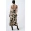 Fashion Multicolor Polyester Printed Suspender Long Skirt