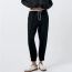 Fashion Black Polyester Lace-up Trousers