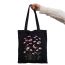 Fashion E Black Canvas Printed Large Capacity Shoulder Bag