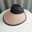 Fashion Black Polyester Large Brim Vinyl Hollow Top Sun Hat