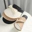 Fashion Khaki Polyester Bow Large Brim Hollow Top Sun Hat