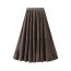 Fashion Apricot Velvet Pleated Skirt