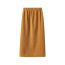 Fashion Coffee Color Polyester Corduroy High Waist Slit Skirt