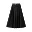 Fashion Black Polyester Wide Pleated Skirt