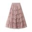 Fashion Pink Mesh Beaded Skirt