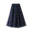 Fashion Red Mesh Silver Pleated Skirt