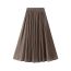 Fashion Dark Coffee Mesh Pleated Skirt
