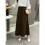 Fashion Dark Coffee Polyester High Waist Skirt
