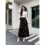 Fashion Card Rose Velvet Floral Skirt