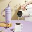 Fashion Purple Stainless Steel Large Capacity Straw Thermos Kettle