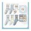 Fashion Blue Cotton Printed Mid-calf Socks Set Of Six Pairs In Gift Box