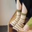 Fashion Color Cotton Number Stripe Mid-calf Socks Set